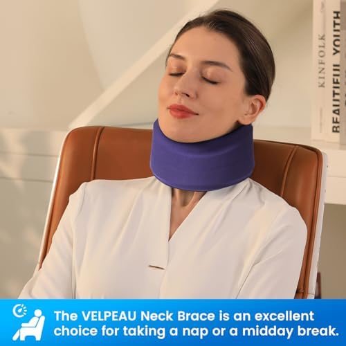 Velpeau Cervical Collar Neck Brace for Neck Pain and Strong Support, Blue L