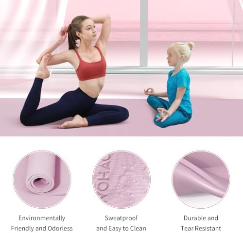 Extra Wide & Thick 8mm Yoga Mat, 72"x31.5"