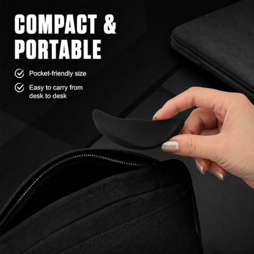 2 Pack Ergonomic Mouse Wrist Rest, Desk Silicone Sliding Wrist Pad, for Office, Gaming, Computer, Laptop, Carpal Tunnel Support, Wrist Pain Relief, Easy Typing (Black)
