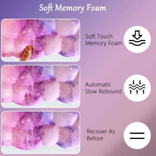 Cloud Mouse Pad Keyboard Wrist Rest for Mouse 4PCS Extended Large Desk Mat Pad Set Memory Foam Non-Slip Cute Ergonomic Gaming Mouse Wrist Support for Computer Home Office Purple Galaxy Space