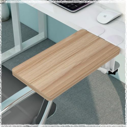 Foldable Clamp-On Desk Extender Tray with Wrist Rest - Ergonomic Keyboard Shelf for Computer Arm Support
