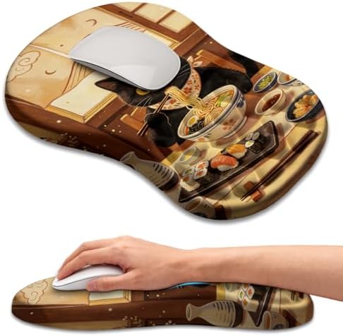 Ergonomic Mouse Pad with Wrist Rest, Memory Foam Wrist Support,Massage Bump