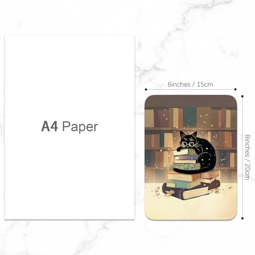Small Mouse Pad, Mini Mouse Pad 6 x 8 Inch, Thick Rubber Waterproof Mouse Mat, Cute Mousepad for Women Men Wireless Mouse Laptops Home Office, Glasses Cat