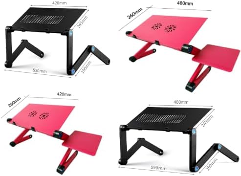 Adjustable Laptop Computer Lap Desk Portable Multifunctional Cooling Ergonomic Vented Table TV Bed Tray Stand Mount Holder (420 * 260mm, Pink)