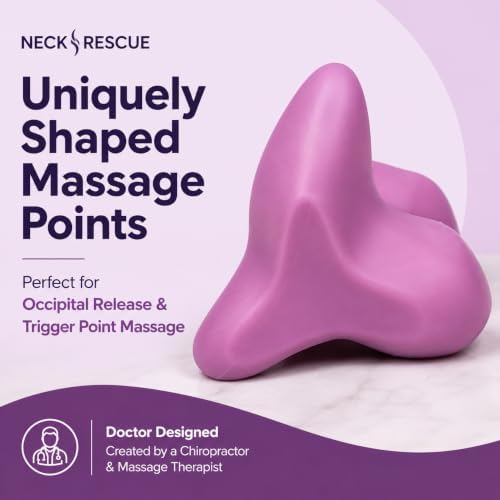 Trigger Point Neck Massager for Neck Pain Relief, Occipital Release Tool, 100% Silicone Design with Flexible Points to Relieve Deep Muscle Tension, Headaches & Tech Neck