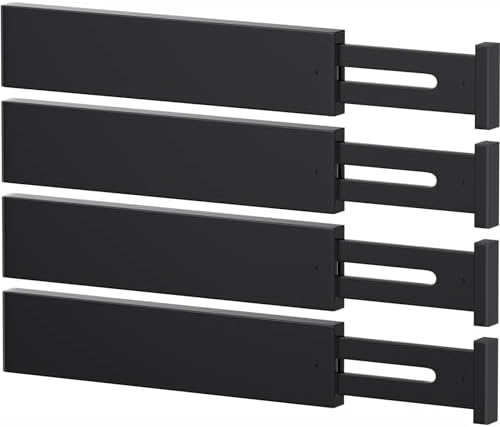 Bamboo Drawer Dividers, Adjustable Drawer Organizers, Fits 17.6–21" Drawers