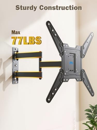 Mounting Dream TV Wall Mount Bracket for Most of 26-55 Inch LED, LCD, OLED and Plasma Flat Screen TV with Full Motion Swivel Articulating Arm up to VESA 400x400mm and 77 lbs, MD2393-MX