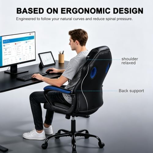 3 IN 1 Gaming Office Study Chair, Breathable Mesh Back Computer Desk Chair