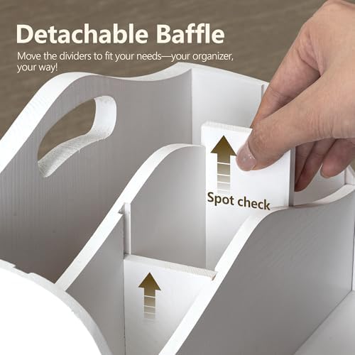 Rebee Vision Mail Organizer for Desk with 4-Slot Letter Home Decor, White