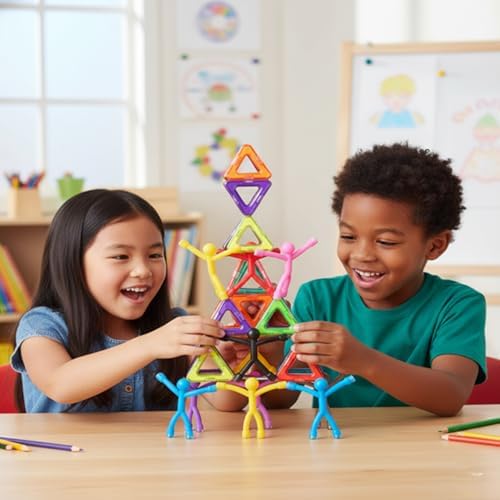 MAGMEN Magnetic Fidget Figures | Travel Toys for Kids (10-Piece Solid)