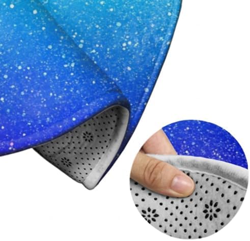 Machine Washable Modern Round Area Rug, Room Sofa Yoga Soft Round Carpet, Home Decor Non Slip Kitchen Office Circle Rug Beautiful Blue Purple Shining Glitter Sparkles Pattern
