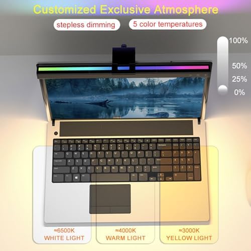 Anti Glare Computer Screen Lamp with Dimmable Brightness and Color Temperature for Gaming and Reading Touch Control Lamp