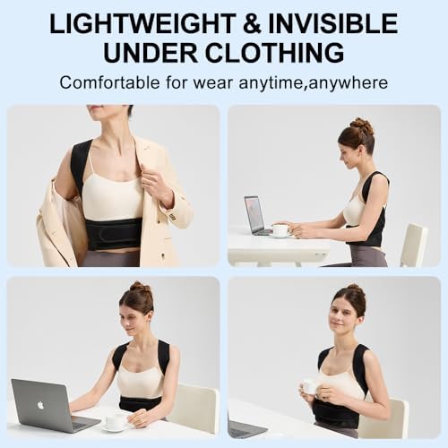 Posture Corrector for Men and Women, Adjustable Back Brace for Back, Neck and Shoulder Pain Relief, Back Support for Posture Improving Scoliosis, Hunchback, Hump, Thoracic, Spine Corrector (Large)