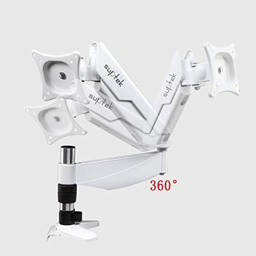 Suptek MD5211W Single LCD Monitor Desk Mount Stand with Gas Spring Fully Adjustable/Tilt/Articulating for 1 Screen up to 30"