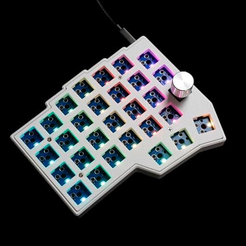 YMDK BORNE Knob Corne4×6 Layout 58 Keys Ergonomic Wired Hot-swap Split MX Mechanical Keyboard South RGB QMK Vial Programmable