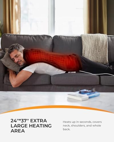 CooCoCo 24''x37'' Heating Pad for Back Pain Relief, FSA Eligible