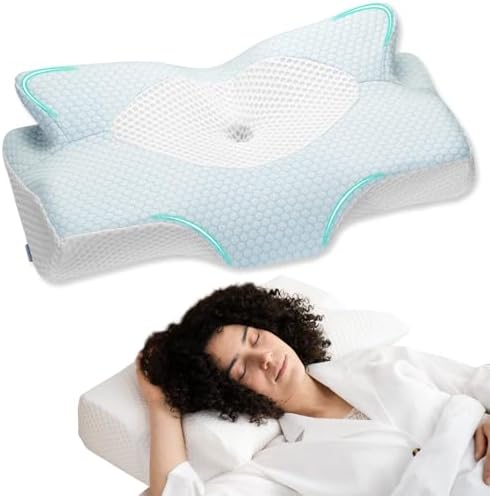 Elviros Cervical Memory Foam Pillows for Neck Pain Relief,Medium Firm