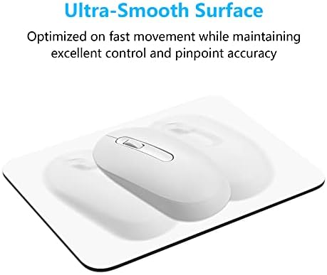 Dapesuom Small Mouse Pad, 6 x 8 Inch Thick Rubber Premium-Textured Non-Slip Portable & Washable Mini Mouse Mat for Women Men Wireless Laptops Keyboard Tray Gaming Work Computer Office Travel, White