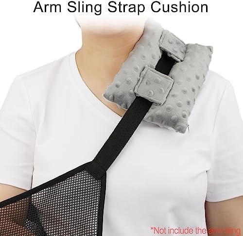 Neck Pad Strap Cushion Pillow for Arm Sling Comfort Shoulder Support Pad Rotator Cuff Replacemet Surgery Elbow Brace Carry Padded Cover Broken Wrist Hand Injury Cast, Minky Dot Light Gray