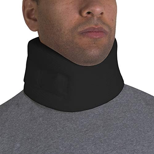 OTC Cervical Collar, Soft Contour Foam, Neck Support Brace, Black Wide 3.5" Depth, Small