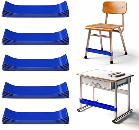 25 Pack Chair Bands for Kids with Fidgety Feet, ADHD Tools for Kids, Improve Focus & Reduce Restlessness, Chair Bands for Sensory ADHD ADD Autism - Classroom & Home Must Haves (Blue)