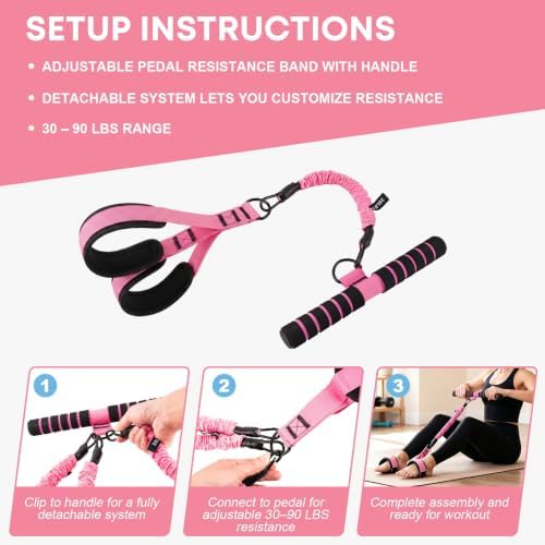 Multifunctional Foot Pedal Resistance Band Set 30-90LB