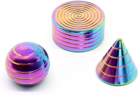 Kinetic Spinning Desk Toys, Fidgets for Anxiety and Stress for Adult Teen Cool-Stuff, Party Gifts for Christmas & Halloween (Circular/Cylindrical/Conical)