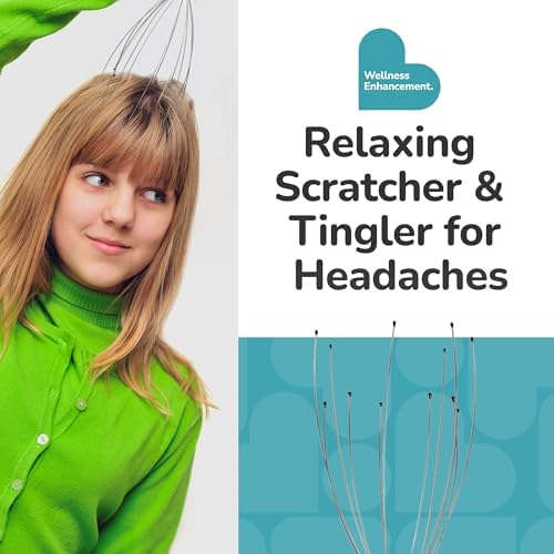 BioSwiss Scalp Massager, Handheld Head and Temple Massage Tool for Relaxation and Hair Stimulation