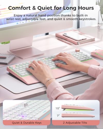 seenda Wireless Bluetooth Keyboard and Mouse, Multi-Mode Backlit, Ergonomic