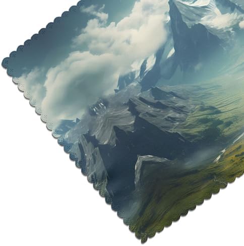 The Stretching Alps Prints High-Grade Placemats 12x18in - 6-Pack Durable Polyester Table Layers for Dining, Hotel, and Party Decor