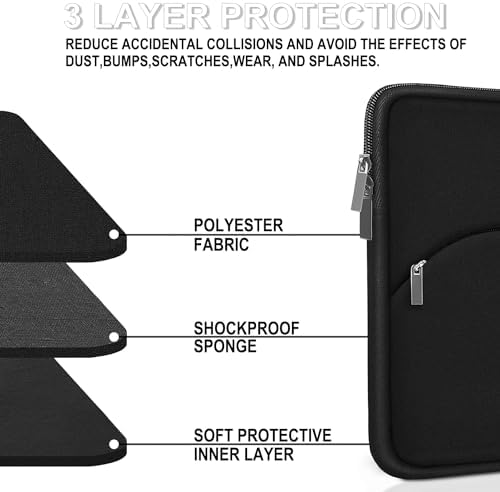 Laptop Sleeve 17 inch, Portable Monitor Protective Cover with Front Pocket