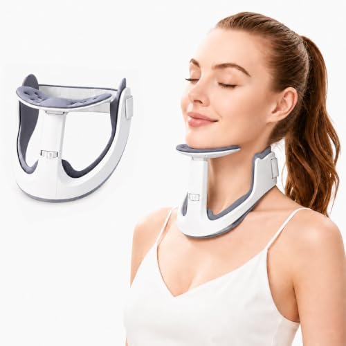 Neck Brace Posture Corrector, Memory Foam Cervical Collar for Pain Relief & Neck Hump, Adjustable Neck Support for Office, Travel & Daily Use - Soft Breathable, Men Women