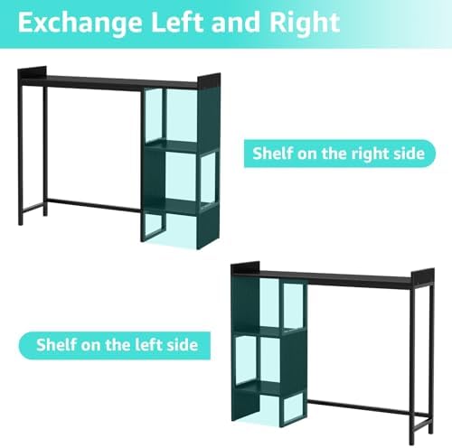 Black Desk Hutch Top Only Dorm, Desktop Shelf Bookshelf 37" Organizer Shelves for Computer Dorm Office
