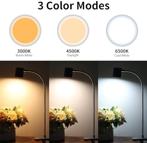 Dott Arts Desk Lamp,USB Clip On Light with 3 Color Modes,LED Reading Lamp