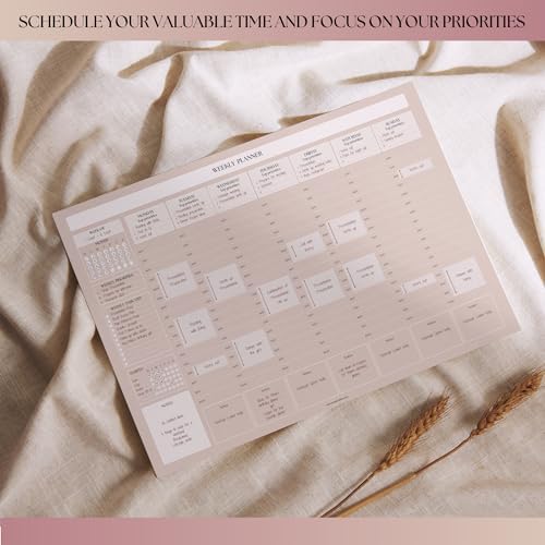 Weekly Hourly Planner Notepad, Daily Planner Desk Pad, Weekly Schedule, To Do List Note Pad, ADHD Planner | 50 Undated Tear Away Sheets | A4 (Lux)