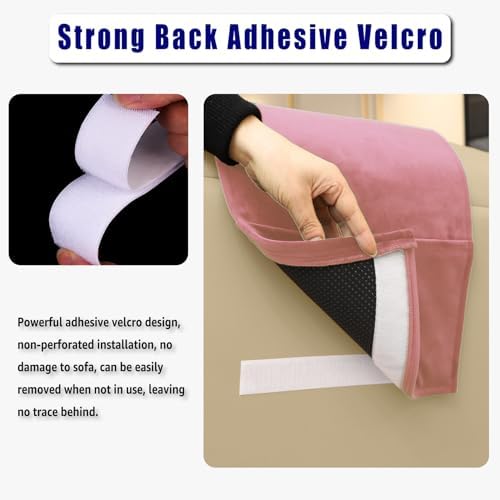 Velvet Recliner Headrest Pillow, Non-Slip Neck Support, Pink