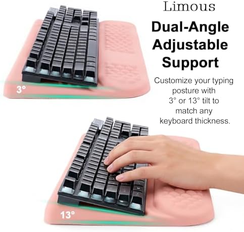 LIMOUS 2-in-1 Wrist Rest, Ergonomic Wave Wrist Pad 17.3", Keyboard Stand