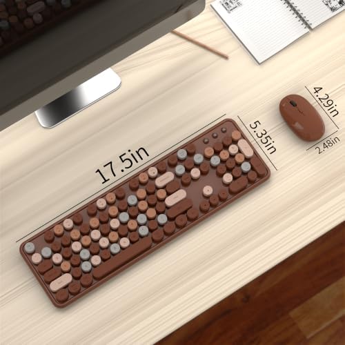 Colorful Wireless Keyboard and Mouse Combos, Coffee Colorful