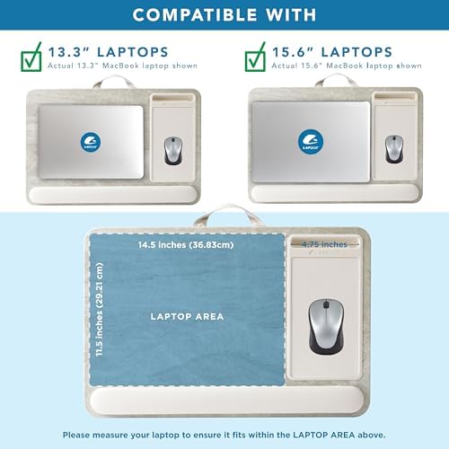 LAPGEAR Home Office Pro Lap Desk – Taj Mahal Marble, Fits 15.6” Laptops