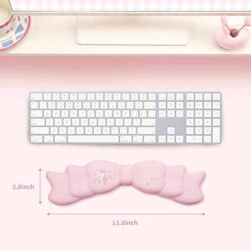 Kuitmor Memory Foam Bowknot Wrist Rest,Non-Slip Rubber Base Keyboard Wrist Rest for Gaming,or Home Office Work - FlowerCat
