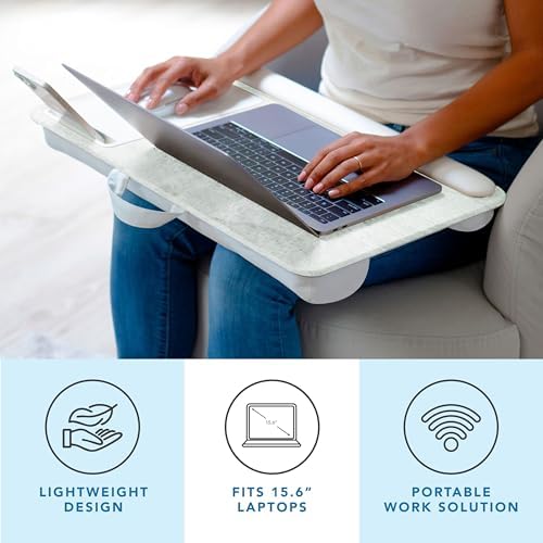 LAPGEAR Home Office Pro Lap Desk – Taj Mahal Marble, Fits 15.6” Laptops