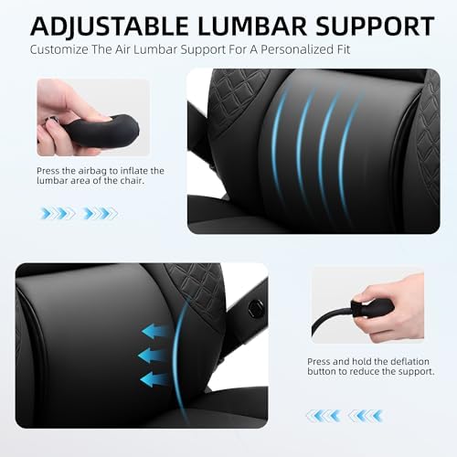 Big and Tall Office Chair, Desk Computer Chair for Heavy People, Oversized Executive Gaming Chair, Extra Wide 500LBS Ergonomic Comfy Office Chair with Adjustable Lumbar Support & 5D Flip Arms