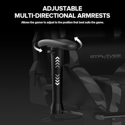 GTPLAYER Gaming Chair with Footrest Speakers Video Game Chair Bluetooth Music Heavy Duty Ergonomic Computer Office Desk Chair