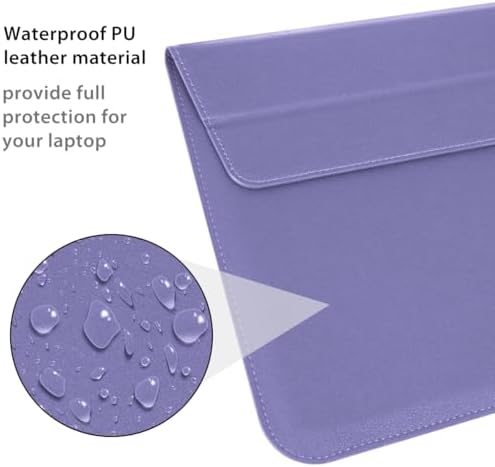 PU Leather Laptop Sleeve Case with Stand for 2026 Macbook Neo 13 A3404, 2026-2022 Air13.6'' M5 A3449 M4 A3240 M3 A3113 M2 A2681, 2018-2021 Air 13, Laptop Bag for 2016-2022 Mac Pro13, Lavender