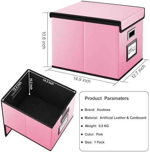 File Organizer Box with Lids, Collapsible File Folder Organizer