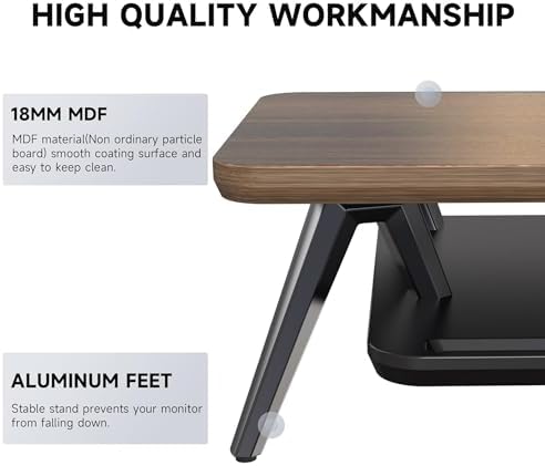 Fenge 42.5-Inch Monitor Stand Riser with Laptop, Phone & Headphone Holders