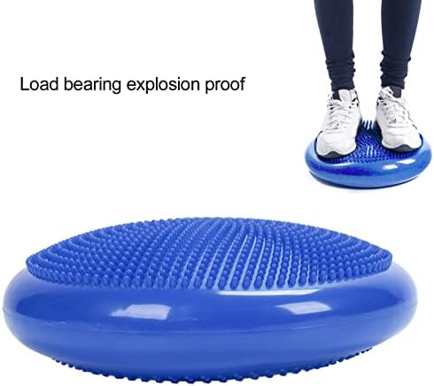 Ymiko Fitness Balance Disc Cushion Mat Blue Professional Exercise Training Pad for Stability Strength Posture Improvement