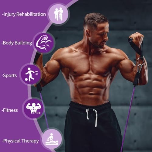 VEICK Resistance Bands with Handles, Exercise Tube Bands Set for Workouts
