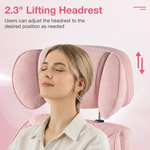 HOFFREE Criss Cross Chair with Wheels for Gaming,Reading,Working(Pink)