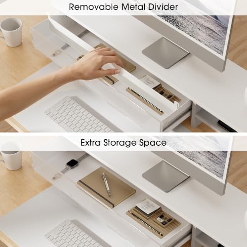 Fenge Monitor Stand with Acrylic Display Drawer for Figures & Collectibles